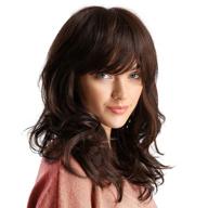 🦄 synthetic curly hair wig for women: blonde unicorn shoulder length brown hair wig with bangs logo