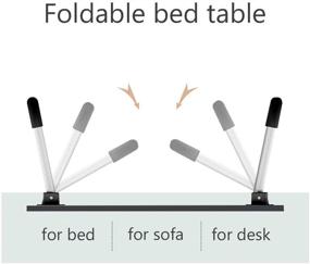 img 3 attached to 🛏️ Versatile Adjustable Laptop Bed Table Lap Desk for Couch & Sofa - Portable Breakfast Tray, Reading Holder, & Dormitory Table (23.6 x 15.7in)