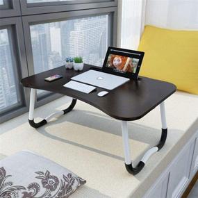 img 4 attached to 🛏️ Versatile Adjustable Laptop Bed Table Lap Desk for Couch & Sofa - Portable Breakfast Tray, Reading Holder, & Dormitory Table (23.6 x 15.7in)