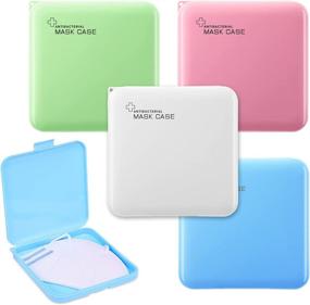 img 4 attached to 📦 Reusable Face Mask Storage Box Organizer with Lids - KENOBE Portable Case, Holder Container Keeper, Recyclable Dustproof Cover for Accessories Storing - White/Pink/Blue/Green