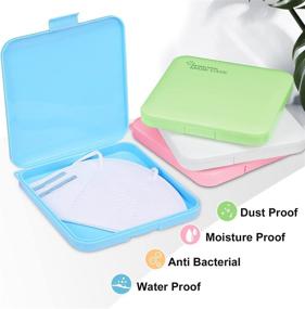 img 3 attached to 📦 Reusable Face Mask Storage Box Organizer with Lids - KENOBE Portable Case, Holder Container Keeper, Recyclable Dustproof Cover for Accessories Storing - White/Pink/Blue/Green