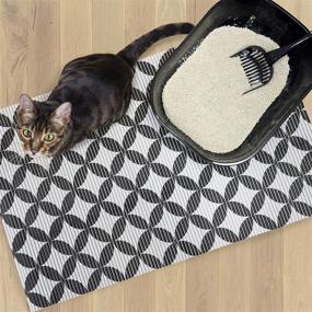 img 1 attached to 🐾 Fresh Kitty XL Jumbo Foam Litter Box Mat – Water Resistant, BPA-Free, Easy Clean – Gray Pattern 40”x 25” (9052)