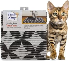 img 4 attached to 🐾 Fresh Kitty XL Jumbo Foam Litter Box Mat – Water Resistant, BPA-Free, Easy Clean – Gray Pattern 40”x 25” (9052)