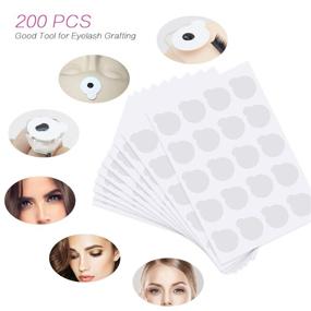 img 3 attached to 🌺 200 Pcs Eyelash Extension Adhesive Glue Pallet Sticker Pads + 1 Pcs Eyelash Extension Jade Stone: Convenient Waterproof Adhesive Holder Pad Set