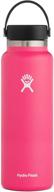 🍉 hydro flask water bottle - stainless steel & vacuum insulated - wide mouth 2.0 with leak proof flex cap - 40 oz, watermelon: stay hydrated in style with this durable water bottle логотип