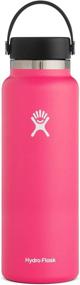 img 4 attached to 🍉 Hydro Flask Water Bottle - Stainless Steel & Vacuum Insulated - Wide Mouth 2.0 with Leak Proof Flex Cap - 40 oz, Watermelon: Stay Hydrated in Style with this Durable Water Bottle