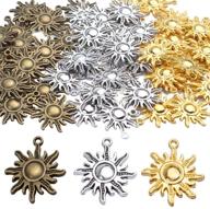 🌞 60 vintage sun charms pendants for diy necklace bracelet jewelry decoration, craft supplies in 3 colors logo