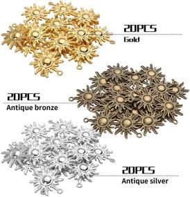 img 2 attached to 🌞 60 Vintage Sun Charms Pendants for DIY Necklace Bracelet Jewelry Decoration, Craft Supplies in 3 Colors