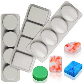 img 4 attached to Non-Stick Silicone Soap Making Molds Kit: Round, Rectangle, and Oval Shapes for Handmade Soap, Chocolate Bombs, and Candy