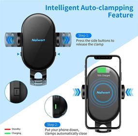 img 2 attached to Nalwort Auto Clamping Wireless Car Charger Mount with Air Vent and Dashboard, 15W Qi Fast Charge for iPhone 12/12 Pro Max/11, Samsung S21/S20/S10/S9, Note 20, and More