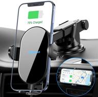 nalwort auto clamping wireless car charger mount with air vent and dashboard, 15w qi fast charge for iphone 12/12 pro max/11, samsung s21/s20/s10/s9, note 20, and more логотип