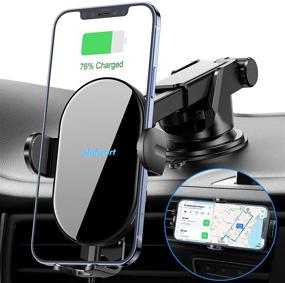 img 4 attached to Nalwort Auto Clamping Wireless Car Charger Mount with Air Vent and Dashboard, 15W Qi Fast Charge for iPhone 12/12 Pro Max/11, Samsung S21/S20/S10/S9, Note 20, and More