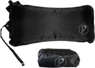 black self-inflating travel lumbar back support 🪑 pillow for airplanes, cars, or desks - posturely логотип