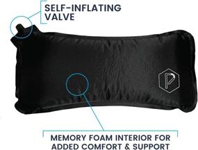 img 3 attached to Black Self-Inflating Travel Lumbar Back Support 🪑 Pillow for Airplanes, Cars, or Desks - POSTURELY