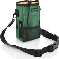 wagtime club smart dog treat pouch bag: convenient access to treats & training accessories for effective dog training - includes free roll of waste bags - earth green logo