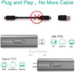 img 3 attached to 💾 ROKHY 128GB Экстремальный Портативный Мини Внешний SSD USB Type C - Высокоскоростной 2 в 1 твердотельный флэш-накопитель для Android, MacBook, Chromebook - Скорость передачи 550 Мб/с