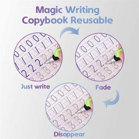 img 2 attached to 📚 Reusable Magic Practice Copybook for Kids: Calligraphy, Math, Drawing, and Alphabet Handwriting Workbook