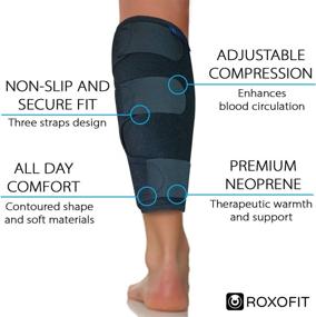 img 3 attached to Calf Brace for Torn Calf Muscle - Shin Splint Brace - Neoprene Lower Leg Runners Injury Wrap for Strain Tear Splints - Compression Sleeve for Men and Women - Shin Splint Compression Sleeve