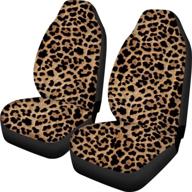 🐆 dellukee car seat cover leopard print: stylish, soft, and universal front seat protectors for cars, trucks, suvs, and vans (set of 2) logo