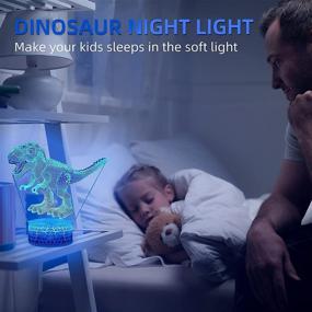 img 2 attached to Dinosaur Toys 3D Dinosaur Night Light with Remote Control - Perfect Gift for Kids Boys Girls (Ages 3-6+)