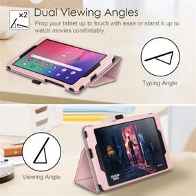 img 1 attached to 📱 Fintie Rose Gold Folio Case for Samsung Galaxy Tab A 8.0 2019 Without S Pen Model - Slim Fit Vegan Leather Stand Cover with Corner Protection