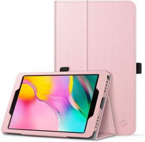 img 4 attached to 📱 Fintie Rose Gold Folio Case for Samsung Galaxy Tab A 8.0 2019 Without S Pen Model - Slim Fit Vegan Leather Stand Cover with Corner Protection