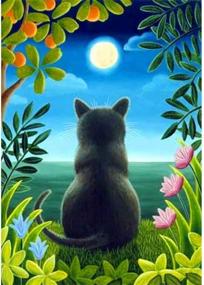img 4 attached to 🐾 Exquisite Full Drill DIY Square Diamond Painting Kit: Black Cat Moon Embroidery Cross Stitch Picture Supplies for Stunning Wall Décor