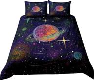 🌌 yarug twin galaxy comforter: microfiber outer duvet cover set for kids and teens, perfect universe-themed bedroom decor, ideal gift logo