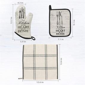 img 3 attached to 🔥 572°F Heat Resistant Warome Oven Mitts and Pot Holders Set with Soft Cotton Kitchen Towels - Multi-Function Kitchen Potholders with Pocket, Basic Kitchen Line Set (6 Pack)