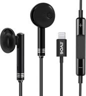 🎧 mfi certified lightning earbuds for iphone 12/11 pro/x/xs/xr/8/7 plus - in-ear headphones with microphone & volume control (black) logo