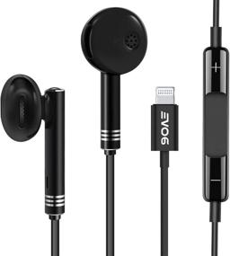 img 4 attached to 🎧 Mfi Certified Lightning Earbuds for iPhone 12/11 Pro/X/Xs/Xr/8/7 Plus - In-Ear Headphones with Microphone & Volume Control (Black)