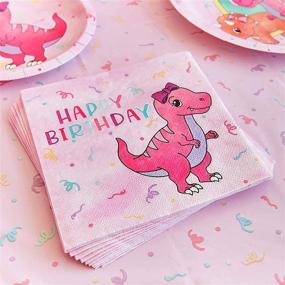 img 3 attached to Girl Dinosaur Cocktail Napkins Pack