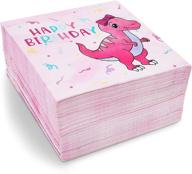 girl dinosaur cocktail napkins pack logo