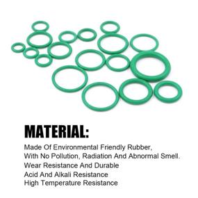 img 1 attached to 🔧 Glarks 18 Sizes 270Pcs Rubber O-Ring Car AC Compressor Seals Kit – Green: Ideal for Auto Vehicle Repair & Air Conditioning Maintenance