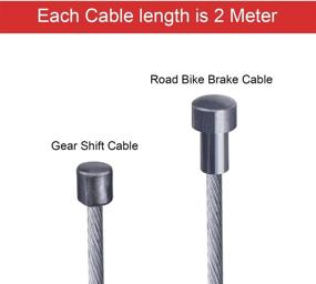 img 3 attached to 🚲 Road Bike Brake Cable Set - Hotop 2 Pack Bicycle Gear Cable Wire with Caps | Complete Inner Replacement Set (Style A)