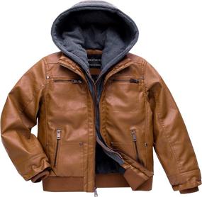 img 4 attached to Leather Jacket Motorcycle Winter Pleather Boys' Clothing : Jackets & Coats