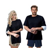 💪 oudi line xxl black uni-sex post shoulder surgery shirt & rehab shirt: convenient stick-on fasteners for quick recovery логотип