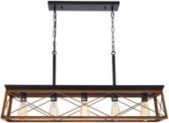 stylish & functional: hmvpl 5-lights industrial swag chandeliers for kitchen, dining room, bedroom & more logo