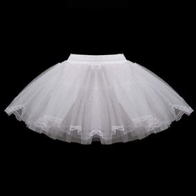 img 2 attached to 👗 JoJoHouse 3-Layer Girls Slip Flower Girl Petticoat Crinoline Hoopless Skirt Underskirt for Kids KPT2