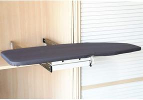 img 2 attached to Серебристо-серый выдвижной гладильный стол Homebasix для гардеробной: легко устанавливается, складывается в шкаф.