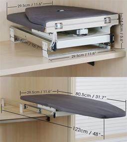 img 3 attached to Серебристо-серый выдвижной гладильный стол Homebasix для гардеробной: легко устанавливается, складывается в шкаф.