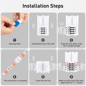 img 2 attached to 💡 Enhance LED Strip Connectivity: 5 Pcs 4-Pin RGB LED Connectors for 10mm Gapless Solderless Extension – Ideal for SMD 3528/5050 LED Strips