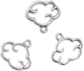 img 2 attached to Yansanido Pack of 50 Silver Alloy Cloud Charms: Perfect for DIY Bracelets, Necklaces, Zipper & Cellphone Pendants!