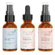 🌺 eva naturals лифтинг для лица в бутылке - мощный 3-в-1 комплект против старения с ретинолом, витамином c и гелем для глаз - уменьшает морщины, осветляет темные пятна, устраняет мешки под глазами - формула премиум-качества. логотип