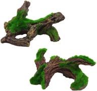 🐠 decaying trunk aquarium décor: artificial resin log tree branch with moss - perfect fish tank decoration for fish and shrimp logo