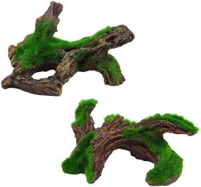 img 4 attached to 🐠 Decaying Trunk Aquarium Décor: Artificial Resin Log Tree Branch with Moss - Perfect Fish Tank Decoration for Fish and Shrimp