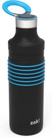 img 4 attached to 💦 Zak Designs HydraTrak Stainless Steel Insulated Water Bottle Non-BPA, 1pk (22oz, Blue) - Stay Hydrated on the Go with Style!