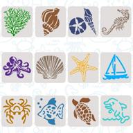 🐾 versatile 12pcs mixed animals shapes stencils: perfect for painting, diy crafts, scrapbooking, and home decor logo