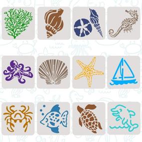 img 4 attached to 🐾 Versatile 12Pcs Mixed Animals Shapes Stencils: Perfect for Painting, DIY Crafts, Scrapbooking, and Home Decor