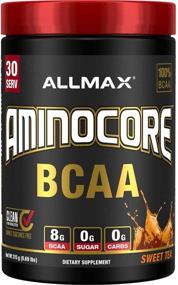 img 4 attached to 🍵 ALLMAX Nutrition AMINOCORE BCAA Порошок: Внутри- и Послетренировочный Восстанавливающий Напиток - Сладкий чай, 8.18г Аминокислот, без глютена - 315г